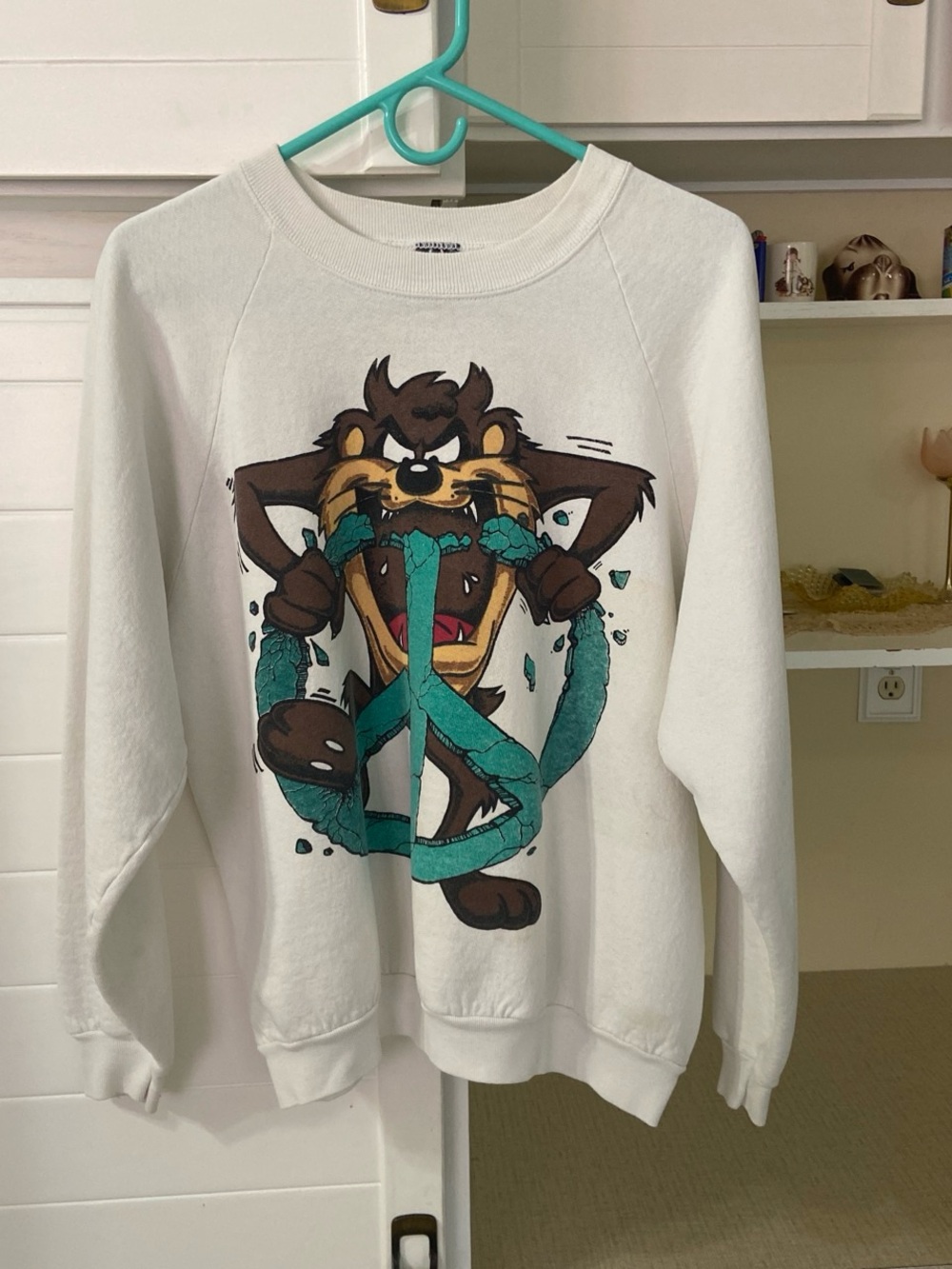 White Taz crewneck sweatshirt